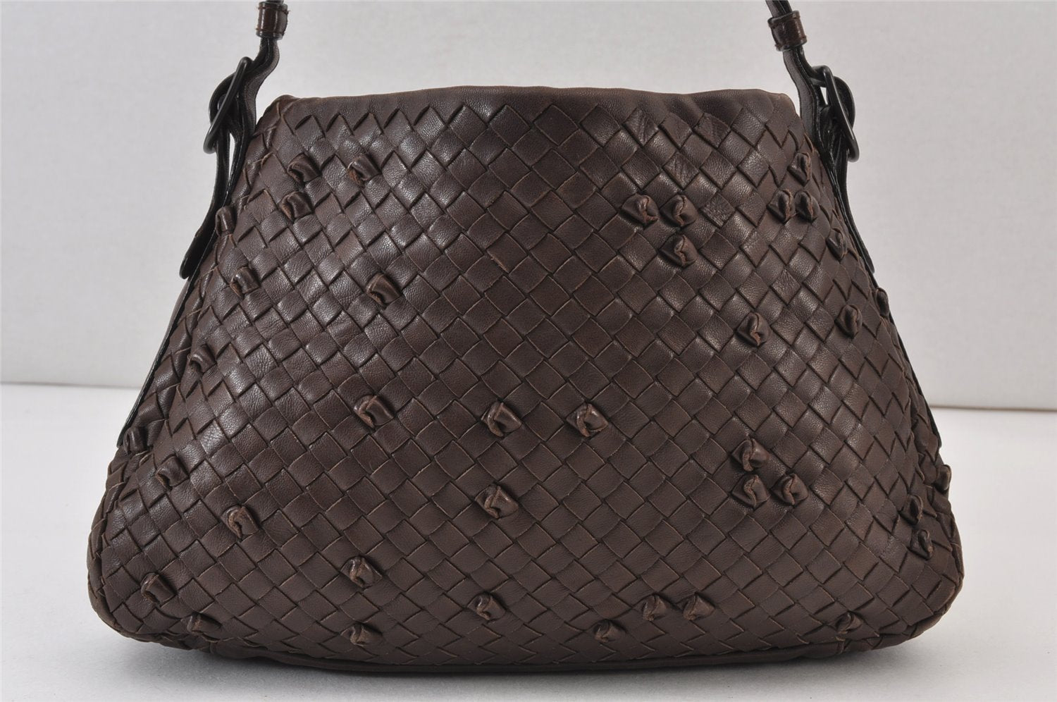 Authentic BOTTEGA VENETA Intrecciato Leather Shoulder Hand Bag Purse Brown 0910K