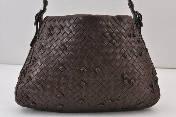 Authentic BOTTEGA VENETA Intrecciato Leather Shoulder Hand Bag Purse Brown 0910K