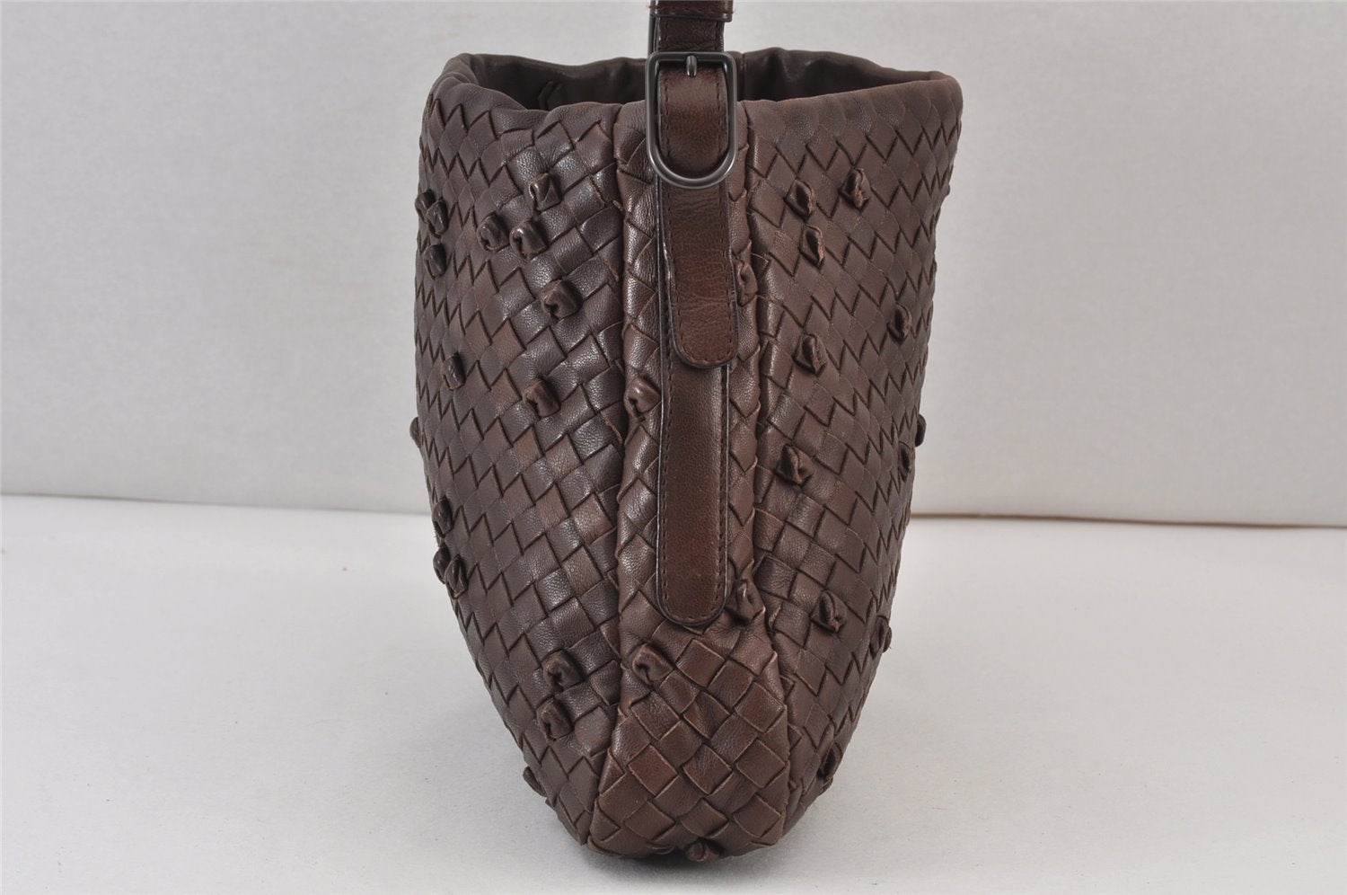 Authentic BOTTEGA VENETA Intrecciato Leather Shoulder Hand Bag Purse Brown 0910K