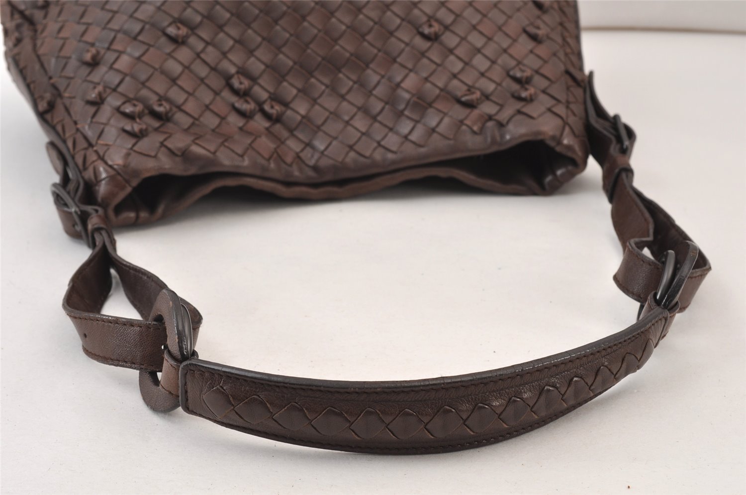 Authentic BOTTEGA VENETA Intrecciato Leather Shoulder Hand Bag Purse Brown 0910K