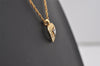 Authentic NINA RICCI Gold Tone Heart Rhinestone Chain Pendant Necklace 0911J