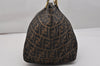 Authentic FENDI Vintage Zucca Tote Hand Bag Canvas Leather Brown 0911K