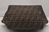 Authentic FENDI Vintage Zucca Tote Hand Bag Canvas Leather Brown 0911K