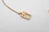 Authentic NINA RICCI Vintage Gold Tone Heart Motif Chain Pendant Necklace 0912J