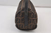 Authentic FENDI Vintage Zucchino Hand Bag Pouch Purse Canvas Leather Brown 0912K