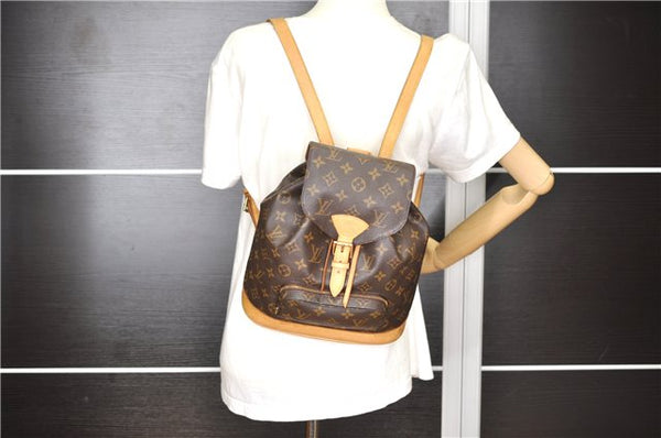 Authentic Louis Vuitton Monogram Montsouris MM Backpack M51136 LV 0913G
