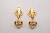 Authentic NINA RICCI Vintage Clip-on Rhinestone Earrings Accessory Gold 0913J