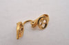 Authentic NINA RICCI Vintage Clip-on Rhinestone Earrings Accessory Gold 0913J