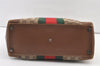 Authentic GUCCI Web Sherry Line Hand Tote Bag GG Canvas Leather Brown 0913K