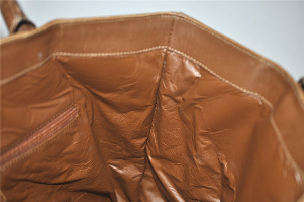 Authentic GUCCI Web Sherry Line Hand Tote Bag GG Canvas Leather Brown 0913K