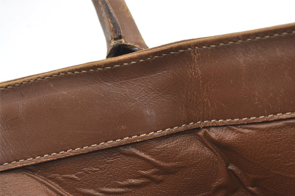 Authentic GUCCI Web Sherry Line Hand Tote Bag GG Canvas Leather Brown 0913K