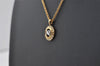 Authentic NINA RICCI Vintage Gold Tone Rhinestone Chain Pendant Necklace 0914J