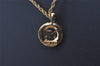 Authentic NINA RICCI Vintage Gold Tone Rhinestone Chain Pendant Necklace 0914J