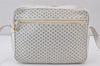 Authentic CELINE Macadam Blason Shoulder Cross Body Bag Leather White 0914K