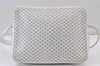 Authentic CELINE Macadam Blason Shoulder Cross Body Bag Leather White 0914K