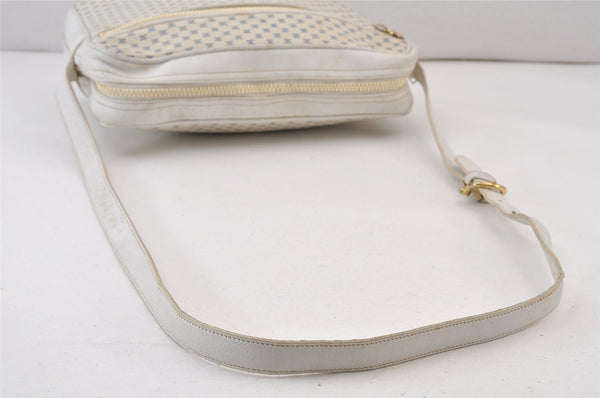Authentic CELINE Macadam Blason Shoulder Cross Body Bag Leather White 0914K