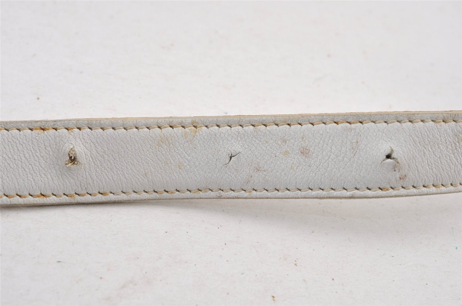 Authentic CELINE Macadam Blason Shoulder Cross Body Bag Leather White 0914K