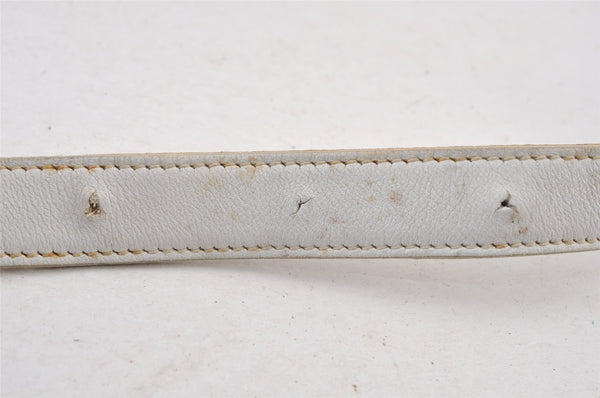 Authentic CELINE Macadam Blason Shoulder Cross Body Bag Leather White 0914K
