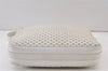 Authentic CELINE Macadam Blason Shoulder Cross Body Bag Leather White 0914K