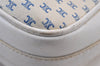 Authentic CELINE Macadam Blason Shoulder Cross Body Bag Leather White 0914K