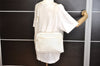 Authentic CELINE Macadam Blason Shoulder Cross Body Bag Leather White 0914K