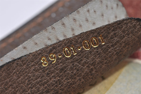 Authentic GUCCI Web Sherry Line Clutch Hand Bag Purse GG PVC Leather Brown 0915I