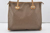 Authentic GUCCI Vintage Micro GG PVC Leather Shoulder Tote Bag Brown 0915J