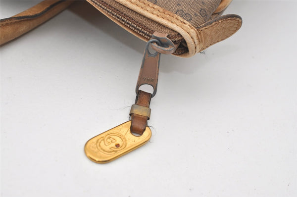 Authentic GUCCI Vintage Micro GG PVC Leather Shoulder Tote Bag Brown 0915J