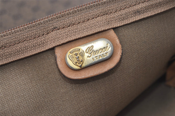 Authentic GUCCI Vintage Micro GG PVC Leather Shoulder Tote Bag Brown 0915J