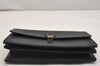 Authentic Burberrys Vintage Leather Clutch Hand Bag Purse Black 0915K