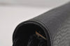 Authentic Burberrys Vintage Leather Clutch Hand Bag Purse Black 0915K