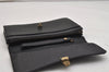 Authentic Burberrys Vintage Leather Clutch Hand Bag Purse Black 0915K