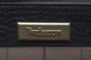 Authentic Burberrys Vintage Leather Clutch Hand Bag Purse Black 0915K