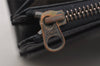 Authentic Burberrys Vintage Leather Clutch Hand Bag Purse Black 0915K