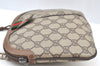 Authentic GUCCI Web Sherry Line Shoulder Cross Bag GG PVC Leather Brown 0916I