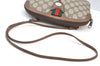 Authentic GUCCI Web Sherry Line Shoulder Cross Bag GG PVC Leather Brown 0916I