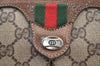 Authentic GUCCI Web Sherry Line Shoulder Cross Bag GG PVC Leather Brown 0916I