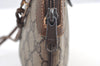 Authentic GUCCI Web Sherry Line Shoulder Cross Bag GG PVC Leather Brown 0916I