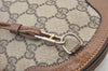Authentic GUCCI Web Sherry Line Shoulder Cross Bag GG PVC Leather Brown 0916I
