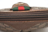 Authentic GUCCI Web Sherry Line Shoulder Cross Bag GG PVC Leather Brown 0916I