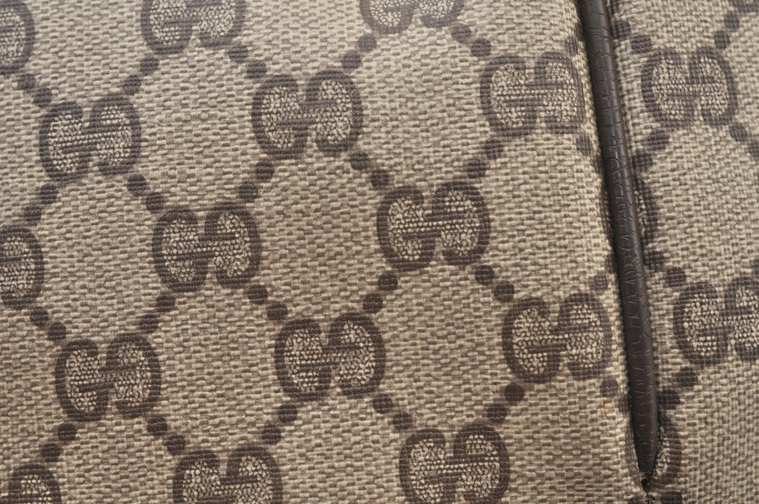Authentic GUCCI Web Sherry Line Shoulder Cross Bag GG PVC Leather Brown 0916I