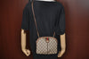 Authentic GUCCI Web Sherry Line Shoulder Cross Bag GG PVC Leather Brown 0916I