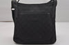 Authentic GUCCI Shoulder Cross Body Bag GG Canvas Leather 122798 Black 0916K