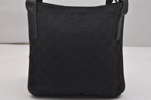 Authentic GUCCI Shoulder Cross Body Bag GG Canvas Leather 122798 Black 0916K