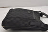 Authentic GUCCI Shoulder Cross Body Bag GG Canvas Leather 122798 Black 0916K