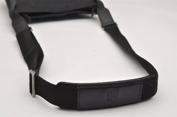 Authentic GUCCI Shoulder Cross Body Bag GG Canvas Leather 122798 Black 0916K