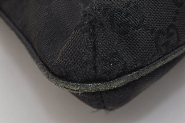 Authentic GUCCI Shoulder Cross Body Bag GG Canvas Leather 122798 Black 0916K