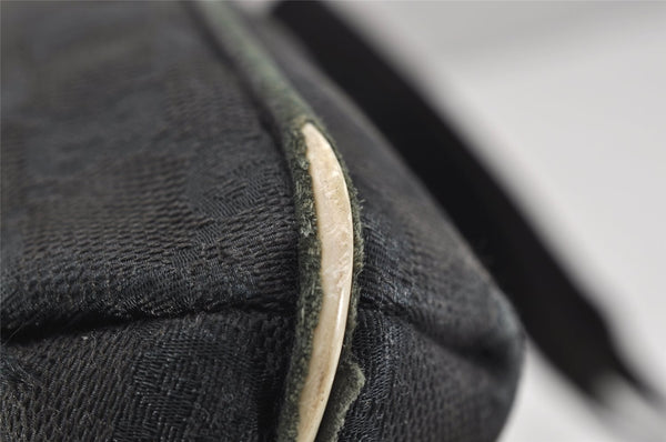 Authentic GUCCI Shoulder Cross Body Bag GG Canvas Leather 122798 Black 0916K