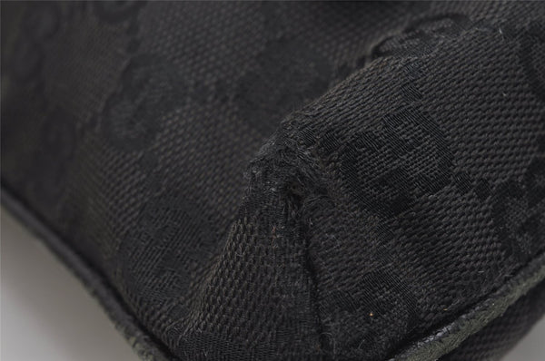 Authentic GUCCI Shoulder Cross Body Bag GG Canvas Leather 122798 Black 0916K