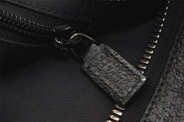 Authentic GUCCI Shoulder Cross Body Bag GG Canvas Leather 122798 Black 0916K